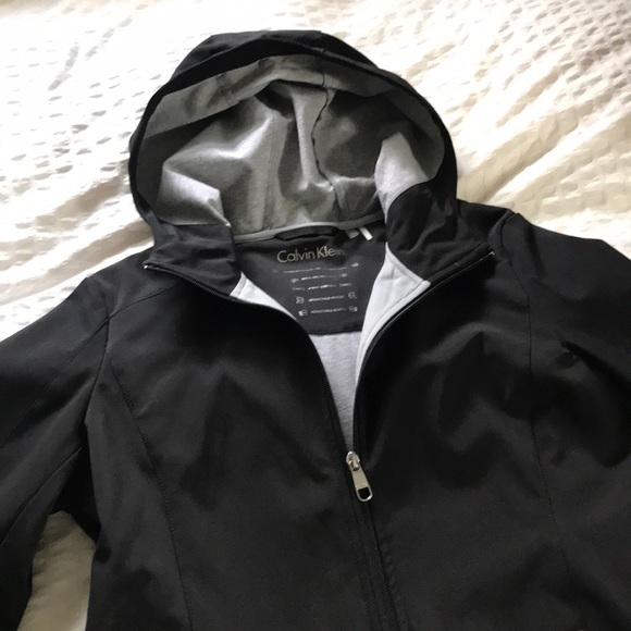 CALVIN KLEIN Black Hooded Rain Jacket - Picture 2 of 5